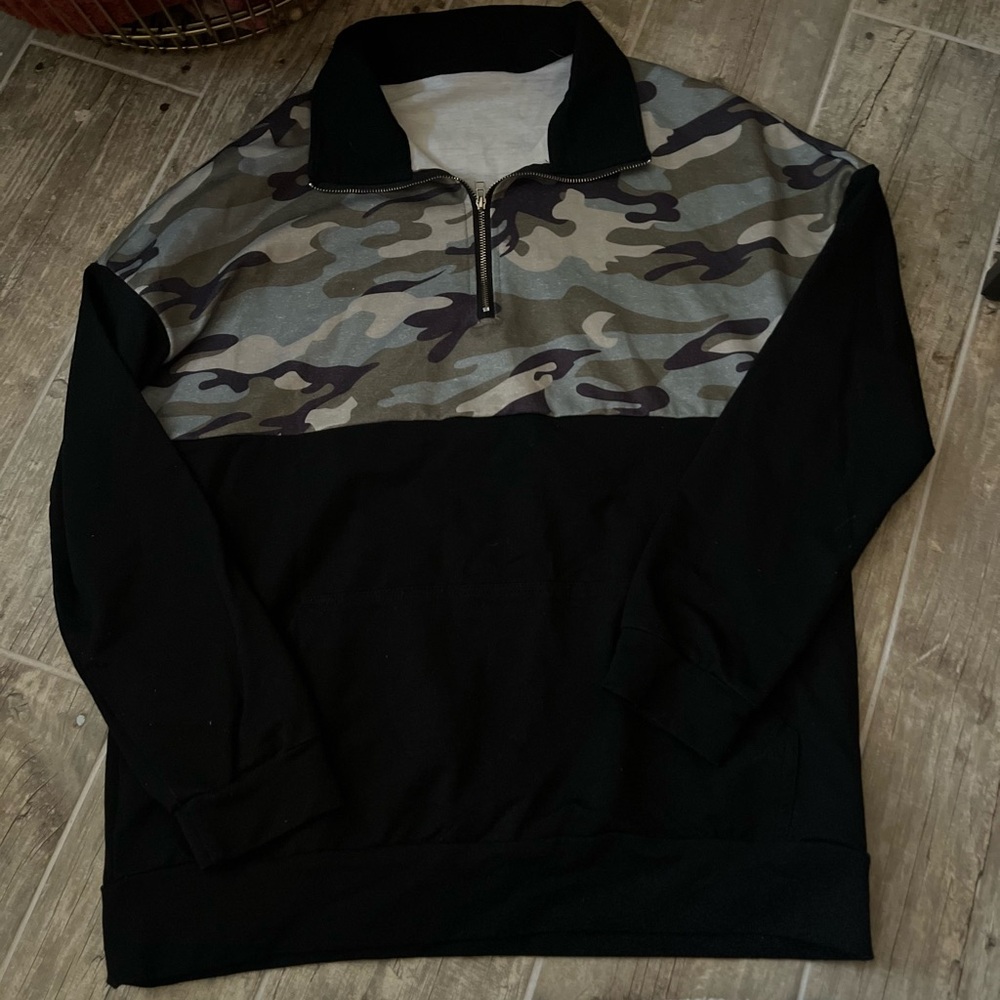 Camouflage Quarter-Zip Pullover